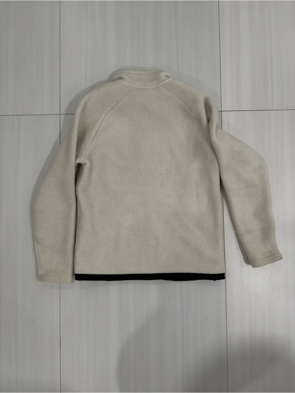 The North Face Cream Sherpa Jacket with Black Accents